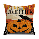 Axyaa Halloween Linen Pillowcase in Black Orange for Horror Atmosphere
