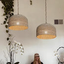 Axyaa Rope Rattan Chandelier: Wabi Sabi Retro Pendant Lights for Home Decor