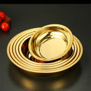 Axyaa Gold Stainless Steel Round Serving Tray - Kitchen Organizer Tray
