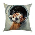 Cute Dog Watercolor Linen Cushion Cover 45*45cm - Axyaa
