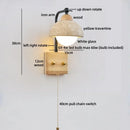 Axyaa LED Wall Lights Yellow Travertine White Glass Wood Wabi Sabi Bedside Lamp