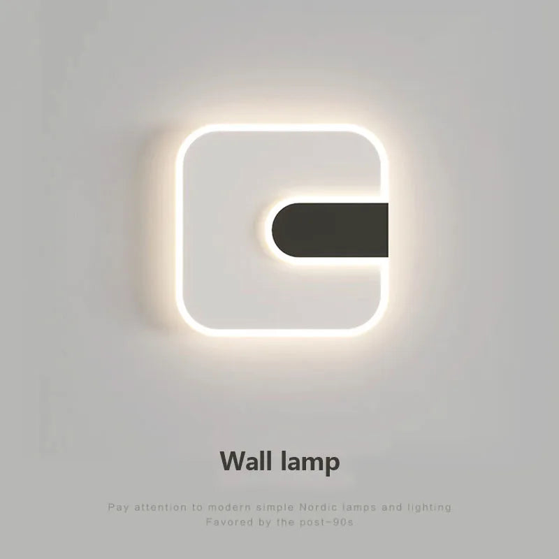 Axya LED Round Square Wall Lamp Minimalist White Black for Modern Home Decor Bedroom