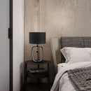 Axyaa Black Contemporary Table Lamp: LED Desk Light for Living Room or Bedroom
