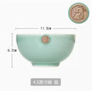 Axyaa Zodiac 4.5-inch Celadon Rice Bowl - Creative Twelve Chinese Zodiac Ceramic Tableware