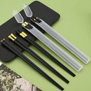 Axyaa Black Gold Sushi Chopstick Set with Storage Box
