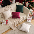 Axyaa Half Striped Velvet Throw Pillow Covers: Red Modern Decor for Cozy Christmas Home