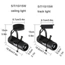 Axyaa Adjustable Aperture LED Ceiling Spotlight, 5/7/10/15W COB Track Lighting for Commercial Settings