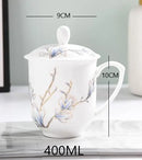 Axyaa Blue Orchid Espresso Cup Set Bone  Ceramic Tea Thermal Mug