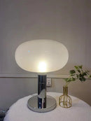 Nordic Frosted Glass Table Lamp with Chrome Metal Base by Axyaa