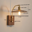 Axyaa Glass Copper LED Wall Lamp with Pull Chain Switch