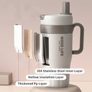 Axyaa Double-layer Stainless Steel Thermos Tumbler with Handle & Straw