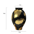 Axyaa Gold Foil Pattern Ceramic Vase - Modern Home Decor Handicrafts