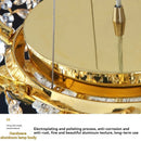 Axyaa Gold Crystal Chandelier - Modern Luxury Hanging Ceiling Lamp for Living Room and Dining Room