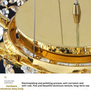 Axyaa Gold Crystal Chandelier for Dining Living Room - Modern Luxurious Tree Hanging Ceiling Lamp