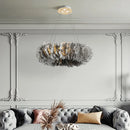 Axyaa Modern Donut Pendant Light: Stylish White Feather Lamp for Romantic Master Bedrooms