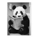 Axyaa Cute Panda Newspaper Wall Art for Bathroom Decor