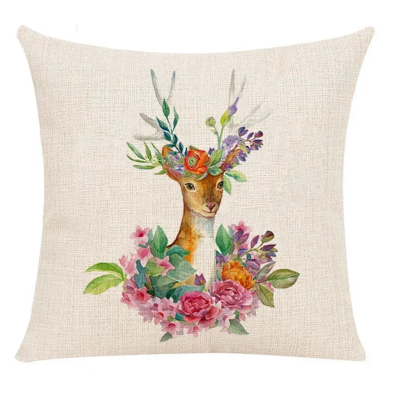 Milu Deer Pattern Print Pillow for Home Decor by Axyaa