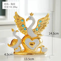 Axyaa Swan Wedding Gift Ceramic Vase Home Decor Craft Livingroom TV Table Figurine