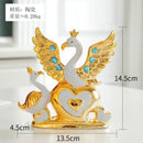 Axyaa Swan Wedding Gift Ceramic Vase Home Decor Craft Livingroom TV Table Figurine