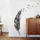 Axyaa Carved Feather Wall Stickers - Home Decor Self Adhesive Living Room Decals