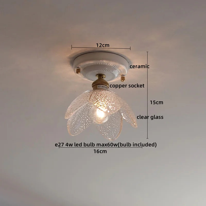 Axyaa Ceramic LED Ceiling Light - Creamy White Nordic Indoor Lamp