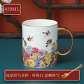 Axyaa Vintage Floral Ceramic Coffee Cup - European Style Breakfast Mug