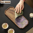 Axyaa Retro Walnut Wooden Tea Tray Set/Coasters for Zisha Pot Tea Ceremony Craft