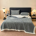 Axyaa Jacquard Taffeta Double Layer Blanket & Pillow Cases Autumn Winter Plush Throw Blanket