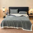 Axyaa Jacquard Taffeta Double Layer Blanket & Pillow Cases Autumn Winter Plush Throw Blanket
