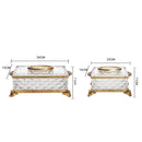 Axya Crystal Glass Tissue Box: Vintage Golden Brass Holder for Home and Kitchen