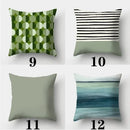 Axyaa Green Plaid Avocado Pillowcase Square Sofa Cushion Cover