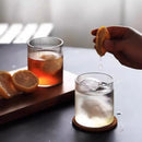 Axyaa Striped Glass Cups: Vintage Cocktail Glassware for Lattes & Iced Coffee