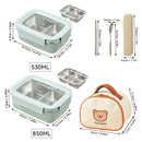 Axyaa Stainless Steel Divided Bento Lunch Box - Large Capacity & Portable