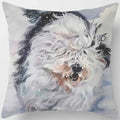 Cute Dog Pattern Square Pillow Covers For Home Decor by Axyaa