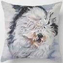 Cute Dog Pattern Square Pillow Covers For Home Decor by Axyaa