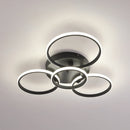 Axyaa Modern LED Chandelier: Dimmable, App Control, Circle Rings, Living Room/Bedroom, Black/White