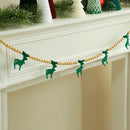 Axyaa Reindeer Wooden Bead Garland: Festive Home Party Decoration