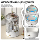 Axyaa 360° Rotating Makeup Organizer with Lid and Drawer - Cosmetic Display Stand