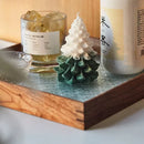 Axyaa Begonia Glass Tray: Walnut Wooden Tea Tray for Storage and Display