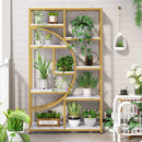 Axyaa Industrial 5 Tier Bookcase: Freestanding Tall Display Shelf Organizer