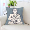 Axyaa Buddha Gold Elephant Mandala Meditation Decorative Pillow Case Zen Square