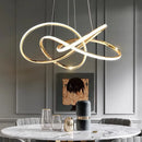 Axyaa Geometric Line LED Chandelier for Modern Home Decor & Lighting