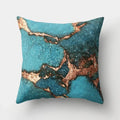 Axyaa Marble Ocean Sea Pattern Polyester Throw Pillow Cover - Home Sofa Decor
