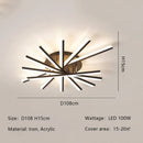 Axyaa Modern LED Ceiling Chandeliers - Dimmable Living Room Lighting Fixtures