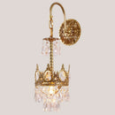 Axyaa Crystal Crown Copper Wall Lamp - French Light Luxury Retro Lighting
