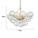 Axyaa Glass Bubble Chandelier: Modern Round Pendant Lamp for Living Room, Kitchen, Hotel.