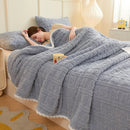 Axyaa Cartoon Bear Velvet Blanket: Soft Coral Fleece Throws for Sofa, Single/Double Size