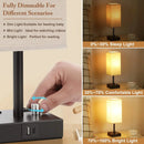 Axyaa LED Desk Lamp with USB Charge Ports, Dimmable Bedside Reading Light