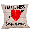 Axyaa Sweet Love Linen Cushion Cover 45x45cm Throw Pillow Case