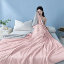 Axyaa Cool Silk Summer Quilt - Single/Double Size, Thin & Airy for Hot Nights